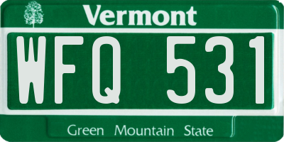 VT license plate WFQ531