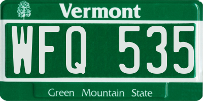 VT license plate WFQ535
