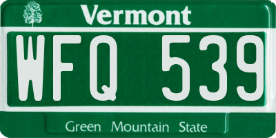 VT license plate WFQ539