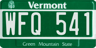 VT license plate WFQ541