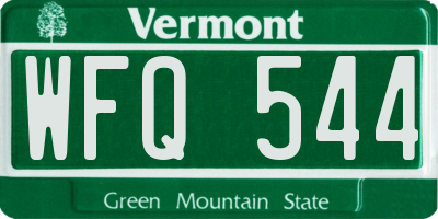 VT license plate WFQ544