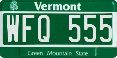 VT license plate WFQ555