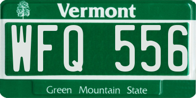 VT license plate WFQ556