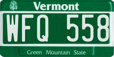 VT license plate WFQ558