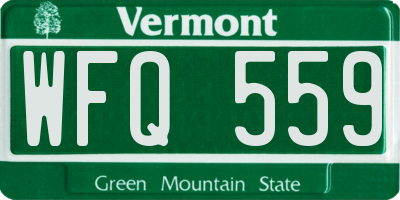 VT license plate WFQ559