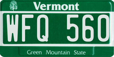 VT license plate WFQ560