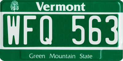 VT license plate WFQ563