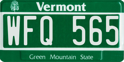 VT license plate WFQ565
