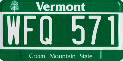 VT license plate WFQ571