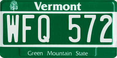 VT license plate WFQ572
