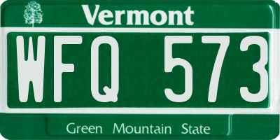 VT license plate WFQ573