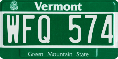 VT license plate WFQ574