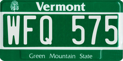 VT license plate WFQ575