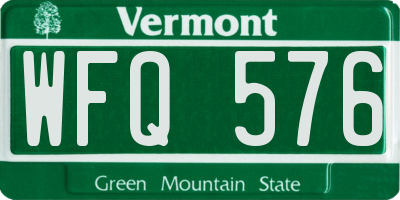 VT license plate WFQ576