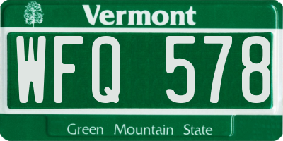 VT license plate WFQ578