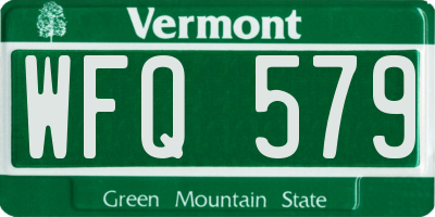 VT license plate WFQ579