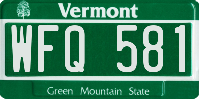 VT license plate WFQ581