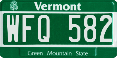 VT license plate WFQ582