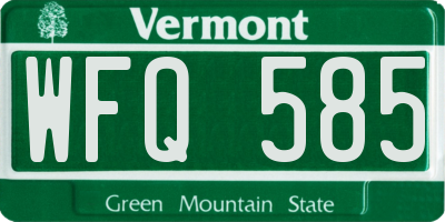 VT license plate WFQ585