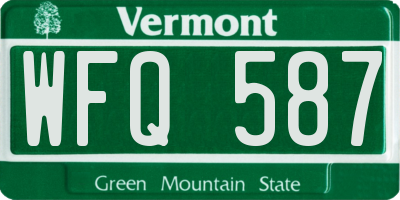 VT license plate WFQ587