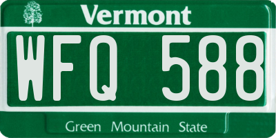 VT license plate WFQ588