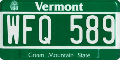 VT license plate WFQ589