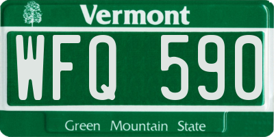 VT license plate WFQ590