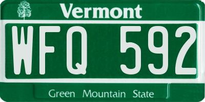 VT license plate WFQ592
