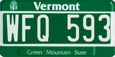 VT license plate WFQ593