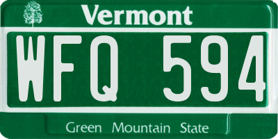 VT license plate WFQ594