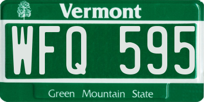 VT license plate WFQ595