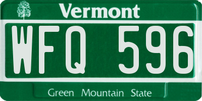 VT license plate WFQ596