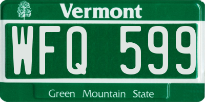 VT license plate WFQ599
