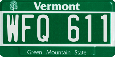 VT license plate WFQ611