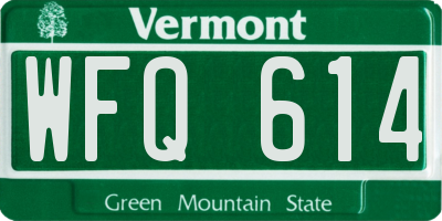 VT license plate WFQ614