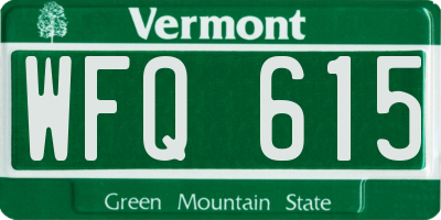VT license plate WFQ615