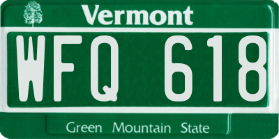 VT license plate WFQ618