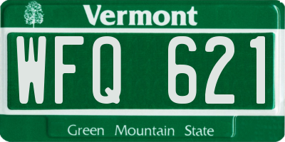 VT license plate WFQ621