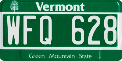 VT license plate WFQ628
