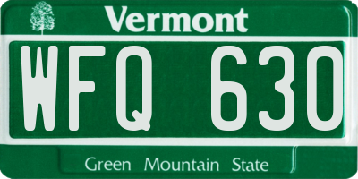 VT license plate WFQ630
