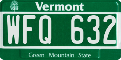 VT license plate WFQ632