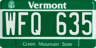VT license plate WFQ635