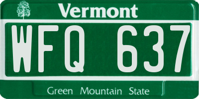 VT license plate WFQ637