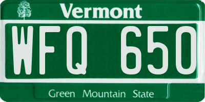 VT license plate WFQ650