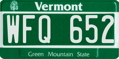 VT license plate WFQ652