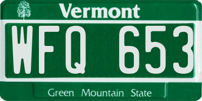 VT license plate WFQ653