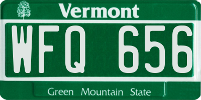 VT license plate WFQ656