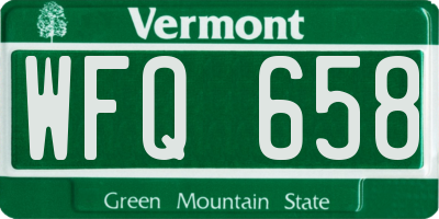 VT license plate WFQ658