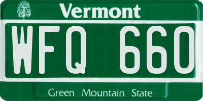 VT license plate WFQ660