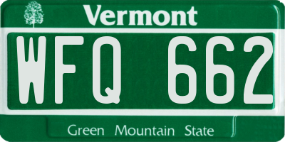VT license plate WFQ662